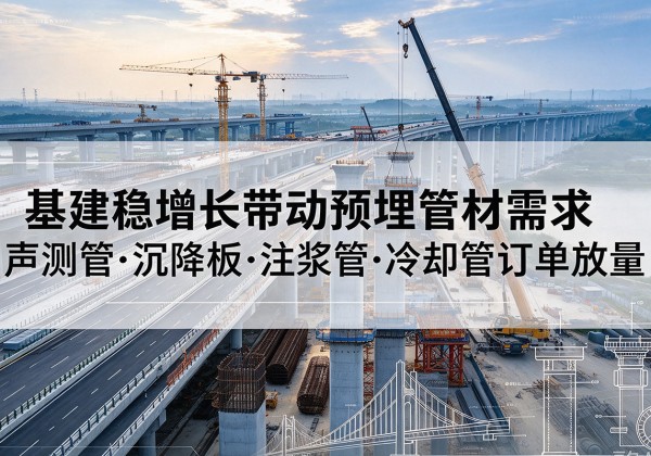 洛扎基建稳增长带动预埋监测管材需求，声测管、沉降板、注浆管订单持续放量