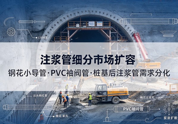 洛扎注浆管细分市场扩容，隧道钢花小导管、PVC 袖阀管、桩基后注浆管需求分化